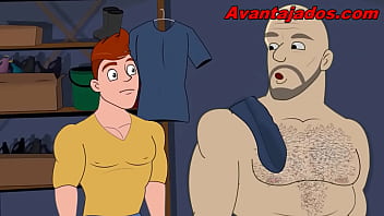 Horny Gay Cartoon: The Hung Janitor Fucks Hard