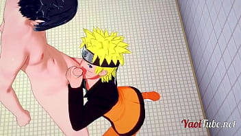 Naruto Yaoi – Hot School Restroom Sex With Sasuke, Cum Inside