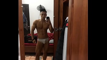 Hot Vietnamese Stud Stroking His Hard Cock