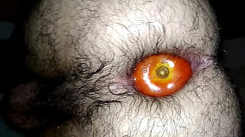 Stretching My Tight Hole With A Huge Tomato