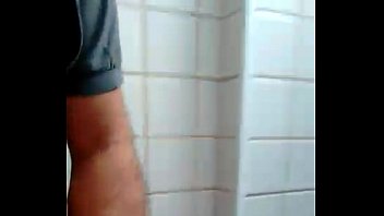 Hairy Coworker Jerks Off In Office Bathroom