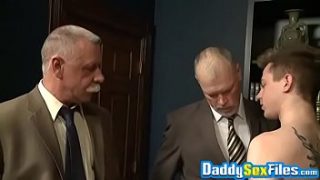 Naughty Daddies Dominate Young Twink In Wild Threesome