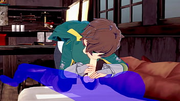 Konosuba Yaoi: Kazuma Swallows Cum In Hot Manga Scene
