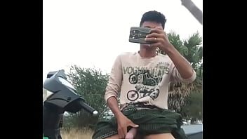 Gay Man Stroking Under Lungi