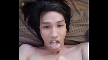 Thai Twink Sips His Own Load, Cums On Face