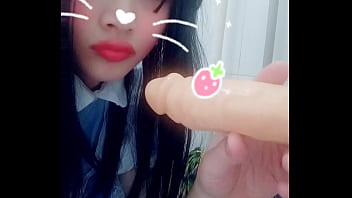 Chinese Crossdressing Maid School Sucks Fake Cock