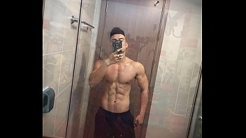 Vietnamese Hunk Stroking His Hard Cock