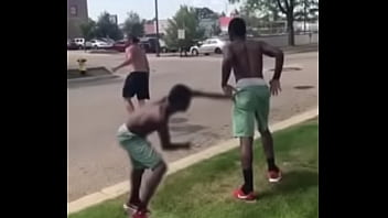 Two Huge Men Brutally Pounding Each Other