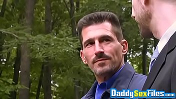 Rugged Silver Fox Takes Young Stud For A Wild Outdoor Ride