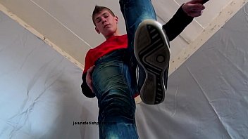 Gay Jeans Trampling Fetish With Spit On Sneakers Hd720