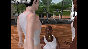 Ebony 3d Hunk Passionately Servicing Two Men