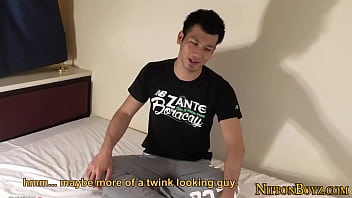 Japanese Man Stroking His Shaft