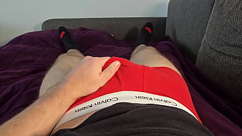 Muscular Daddy Pleasures Himself On Hairy Chest Before Bed